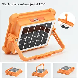 Акумуляторний прожектор із сонячною панеллю 100W / Світлодіодний Solar LED ліхтар 2400mAh - мініатюра 2
