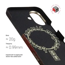 Защитный чехол для Apple iPhone 17, BlackIcon Kevlar MagCase, кевларовый, разноцветный, панель, накладка с поддержкой MagSafe, противоударный, защита всего корпуса, усиленные углы, совместим с беспроводной зарядкой, ArmorStandart (ARM90153) - мініатюра 3