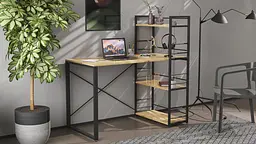 Письмовий стіл Ferrum-decor Серії Конект з етажеркою 75x120x60 чорний ДСП Дуб Артізан 16мм (FRD-104221) - мініатюра 2