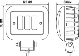 Світлодіодна додаткова LED фара Belauto CSP 1860DE Алюмінієвий корпус (BOL0310L) - мініатюра 3