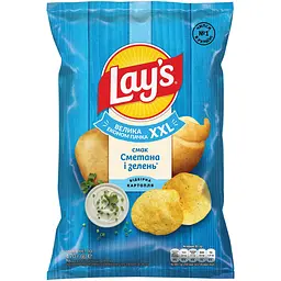 Чипси Lays зі смаком сметани і зелені 170 г (248533)