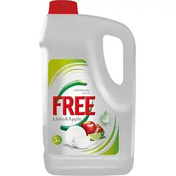 Гель для миття посуду FREE 5л Лайм та яблуко