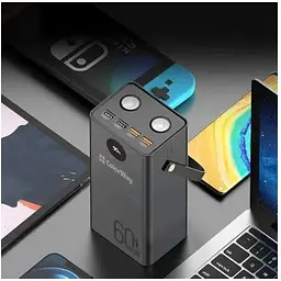 Зовнішній акумулятор ColorWay 65 Вт 4xUSB 60000 mAh чорний CW-PB600LPA5BK-PDD - мініатюра 9