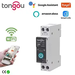 Розумний Wi‑Fi автомат Tongou 16А Tuya з моніторингом енергоспоживання TO-Q-SY1-JWT - мініатюра 2