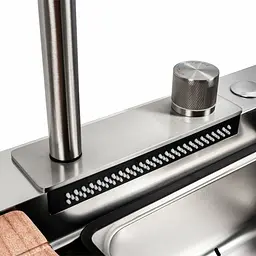 Кухонна мийка нержавійка CM 75x46A Platinum Handmade Водоспад, Нержавіюча сталь - мініатюра 4