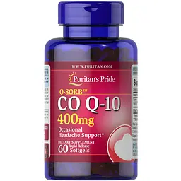 Коензим Q-10 Puritan's Pride Q-SORB CO Q10 400 мг 60 м'яких капсул швидкого вивільнення