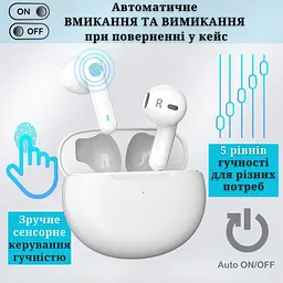 Слуховий апарат AIMED NO-EARBUDS Series HEARING AID без вушних затичок колір білий - мініатюра 3