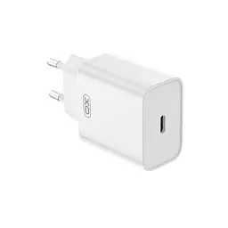 Мережевий зарядний пристрій XO CE15 (EU) PD20W USB-C fast charging charger with Lightning cable Білий