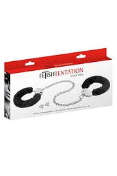 Металеві поножі з хутром Fetish Tentation Adjustable metal and fur ankle cuffs, 2 ключі - мініатюра 4