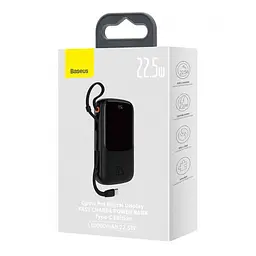 Power Bank Baseus Bipow Pro Digital Display Fast Charge 10000mAh 22.5W Type-C (Type C cable) Black (PPQD020101) - мініатюра 4