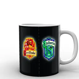 Кухоль GeekLand Harry Potter Гаррі Поттер Факультети Хогвартсу HP.02.013 білий чорний фон 330 мл - мініатюра 2