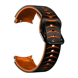 Ремінець для Samsung Galaxy Watch 4 40mm - чорно-жовтогарячий ширина кріплення 20мм силікон Watchbands Scales (W19-7WB39441173) - мініатюра 2