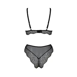 Комплект білизни Passion AMBERLY SET 6XL/7XL black, ліф, трусики бразиліана, люрексова нитка - мініатюра 4