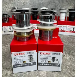 Донний клапан для раковини Koer PW-09-01 з переливом автоматичний Click-Clack 1 1/4″ Хром KR5796 - мініатюра 11