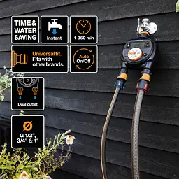 Таймер подачі води Fiskars для поливу на дві зони (1054792) - мініатюра 5