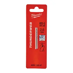 Свердло по металу THUNDERWEB HSS-G MILWAUKEE DIN338, діаметр 2,0x49х24мм, (2шт)