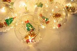 Новорічна гірлянда бахрома Copper ball 200 LED 4.2 м Теплий білий, лід гірлянда кульки з ялинкою (гірлянда) (ST) - мініатюра 3