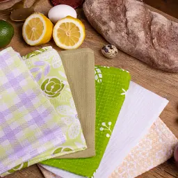 Набір вафельних рушників MirSon №619 Green leaves 90х45 см 6 шт. (2200006740476) - мініатюра 2