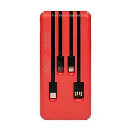 Повербанк 10000mAh Power Bank Kraft KPB-1110W Red бездротова зарядка (43-00056) - мініатюра 3