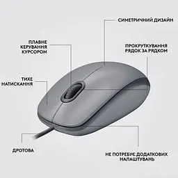Мишка Logitech M110 Silent USB Mid Gray (910-006760) - мініатюра 7