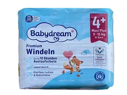 Дитячі одноразові підгузники Babydream Premium 4+ Maxi Plus (9-15) кг 36 шт