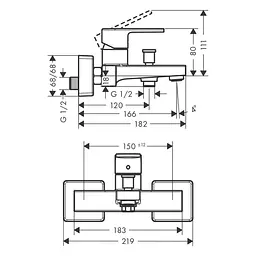 Змішувач для ванни Hansgrohe Vernis Shape 71450670 чорний матовий - мініатюра 2