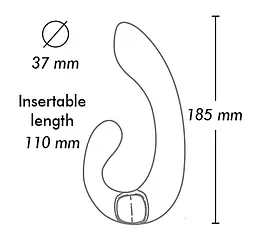 Вібратор Shunga Miyo Intimate 18.5 см чорний - мініатюра 4