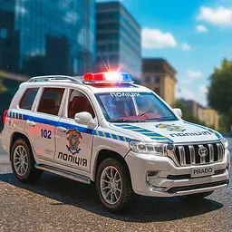 Колекційна металева модель автомобіля АвтоЕксперт Toyota Land Cruiser Prado Поліція з інерцією, світлом та звуком 1:24 - мініатюра 3