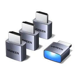 Емулятор монітора UGREEN CM775 комплект 4 шт. заглушка Dummy Plug штекер HDMI для відеовиходу комп’ютера до 4K 60 Гц (3840 × 2160) 4:2:0 для 4K 60 Гц потрібен вихід HDMI 2.0 для віддаленого керування ПК без екрана для стримінгу ігор сумісний із Windows 11/10 macOS та Linux без встановлення драйверів без зовнішнього живлення з гарячим підключенням з індикатором роботи алюмінієвий корпус для відведення тепла космічний сірий (95994)