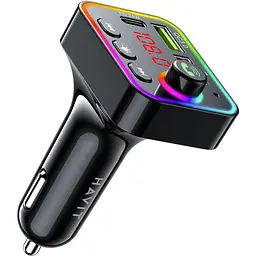 FM модулятор Havit HV-FM819BT USB-A+USB-C PD24W RGB Black (HV-FM819BT) - мініатюра 3