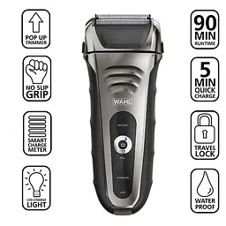 Електробритва Wahl Aqua Shave 07061-916 чорно-сіра [64163] - мініатюра 3