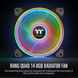 Вентилятор Thermaltake Riing Quad 14 RGB Radiator Fan TT Premium Edition (CL-F089-PL14SW-C) - мініатюра 6