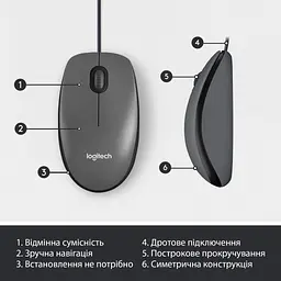 Мишка Logitech M100 USB Black (910-006652) - мініатюра 6
