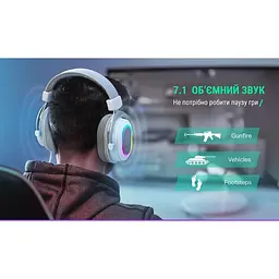 Ігрові навушники Fifine H6 RGB 7.1 White [113870] - мініатюра 9