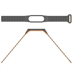 Ремінець Dual-color Magnetic для Xiaomi Mi Band 7/6/5/4/3 Gray / Orange - мініатюра 4