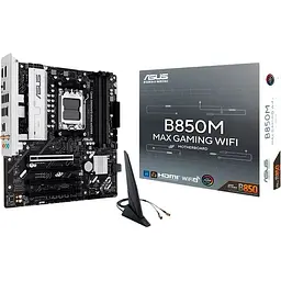 Материнська плата Asus AM5 B850M MAX Gaming WIFI, B850, 4xDDR5, Int.Video (CPU), 4xSATA3, 3xM.2, 1xPCI-E 5.0 x16, 3xPCI-E 4.0 x16, Realtek 7.1, Realtek 1Gb, WiFi 6, Bluetooth 5.3, 7xUSB 3.2 / 7xUSB 2.0, HDMI/DP, MicroATX - мініатюра 2