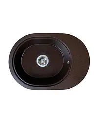 Кухонна мийка Adamant OVALE mokko 610x420x180 мм, з крилом 61 см - мініатюра 1