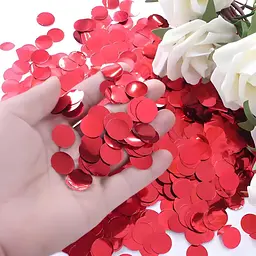 Конфеті круглі із фольги 10 г 25 мм червоні - мініатюра 6