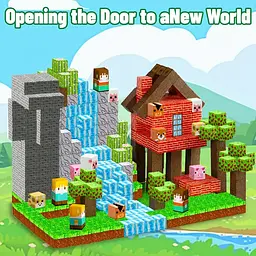 Магнітний конструктор Minecraft 160 шт по грі Майнкрафт Тварини та Ліс Mk001029 - мініатюра 2