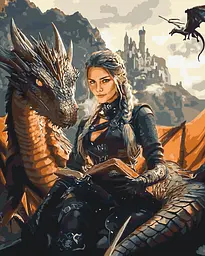 Картина за номерами Четверте крило. Обрана драконом 40x50 см Origami LW 3522