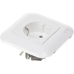 Розетка з заземленням Brille TB-1RZ WHite (135240) - мініатюра 2