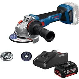 Акумуляторна кутова шліфмашина Bosch GWS 18V-11 Professional з акб GBA 18V 4.0 Ah і з/п GAL 18V-40, в картоні