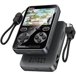 Портативний ЗП Power Bank Hoco Q47 Shine PD20W with cable + Game Console 10000 mAh Metal gray