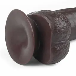 Фалоімітатор LoveToy Sliding Skin 24 см коричневий - мініатюра 7