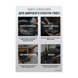 Набір інструментів Alloid 1/2" та 1/4", 6-гранний, 109 предметів (NI-109P) - мініатюра 9