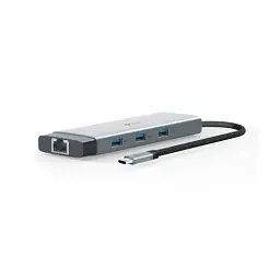 Хаб USB TP-Link "9-in-1", Grey, Type-C 3.0 - 1xType-C (100 Вт) / 1xType-C 3.0 / 3xUSB 3.0 / HDMI 4K / GLan / SD / microSD, кабель 18 см, алюмінієвий корпус (UH9120C) - мініатюра 3