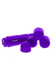 Вібромасажер з насадками Toy Joy Funky Massager, 10х2.5 см (фіолетовий) - мініатюра 3
