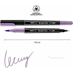 Маркер акварельний Santi Brush Pen SW-07 гіацинт двосторонній 6 шт. (391007) - мініатюра 2