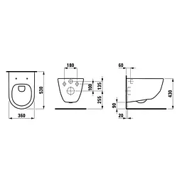 Комплект інсталяція Geberit Duofix 458.126.00.1 + унітаз Laufen Pro Rimless H8669570000001 з кришкою Soft Closing, Білий - мініатюра 3
