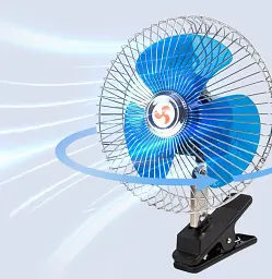 Автомобільний вентилятор із прищіпкою 12V для охолодження в автомобілі - мініатюра 2